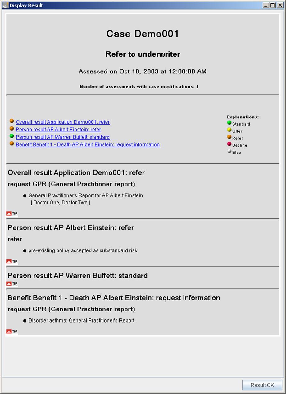 result demo app