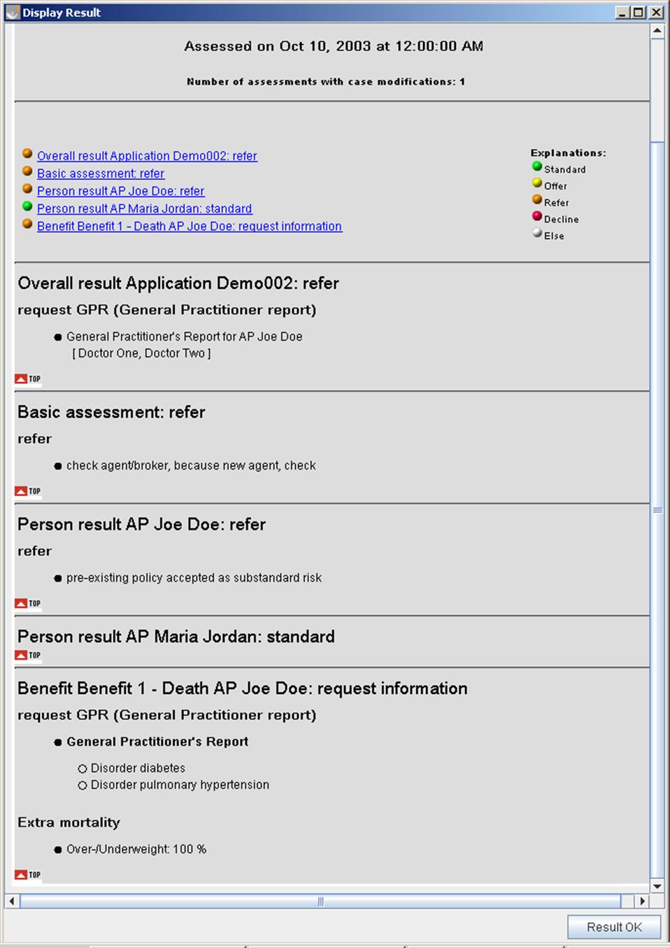 result demo app1