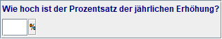 Prozentsatz der jährlichen Erhöhung
