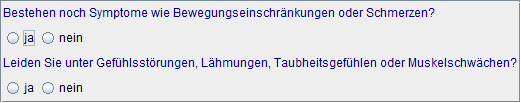 Symptome/neurologische Defizite
