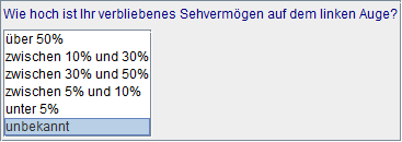 Restsehvermögen links