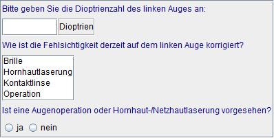 Details linkes Auge