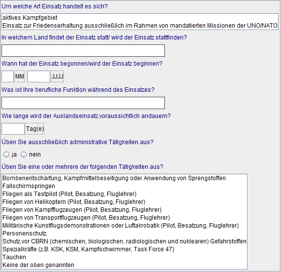Details Auslandseinsatz
