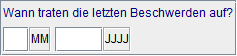Beschwerden letztmalig