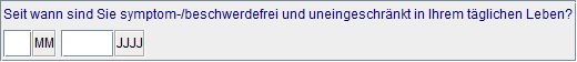 Datum Symptomfreiheit