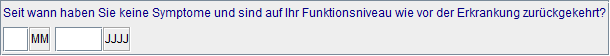 Datum Symptomfreiheit