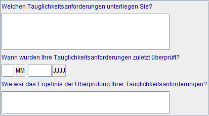 Details Tauglichkeitsanforderungen