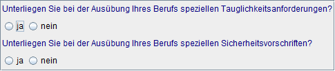 Tauglichkeitsanforderungen/Sicherheitsvorschriften