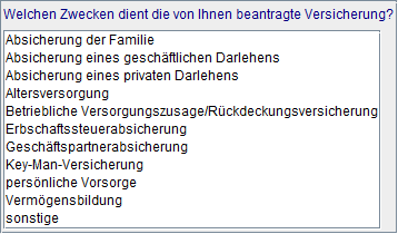 Versicherungszweck (VP)