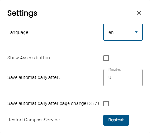 dialog settings