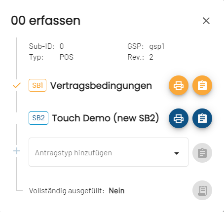 Dialog Erfassen